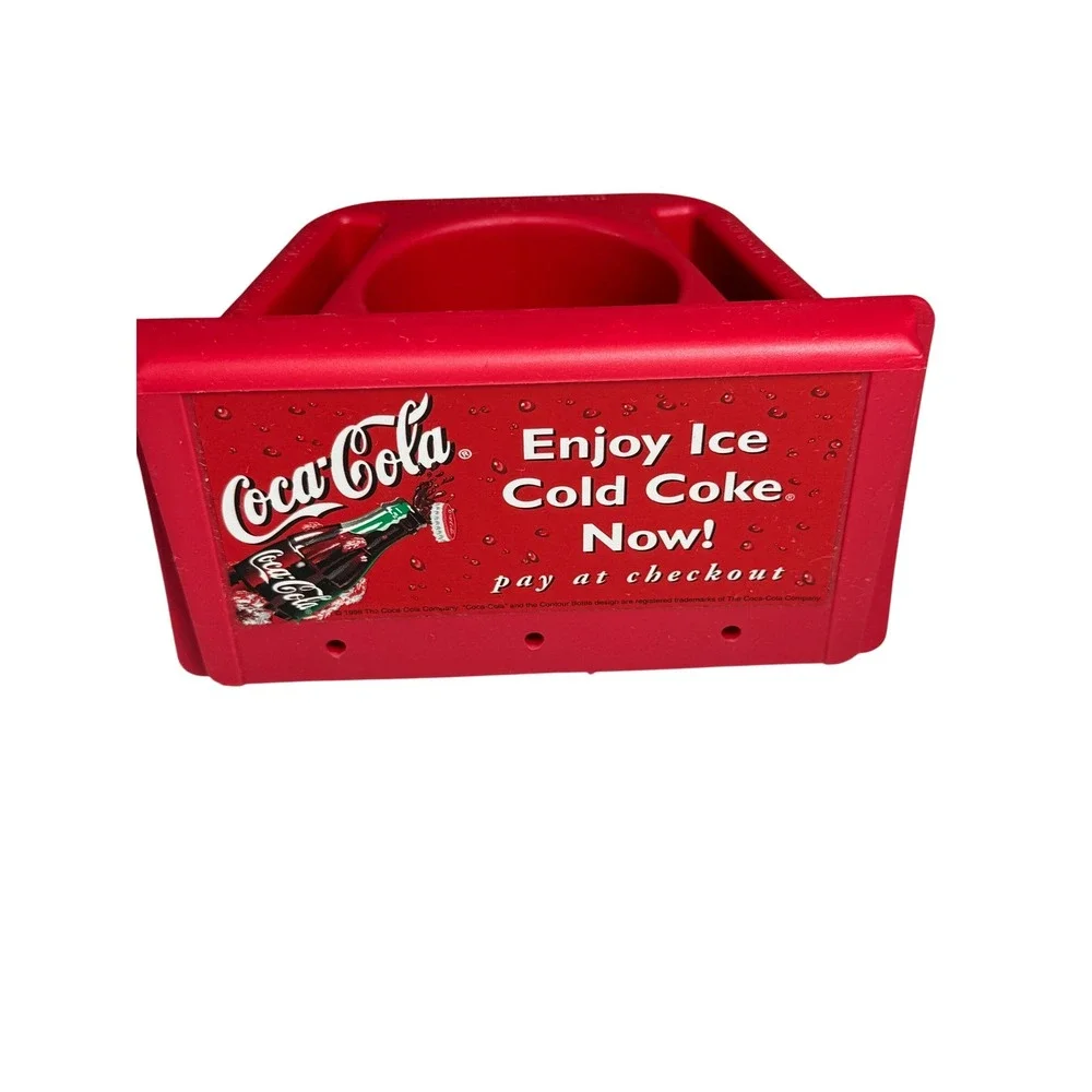 Coca Cola Shopping Cart‎ Caddy Organizer Cup Holder Pouch Red Plastic
